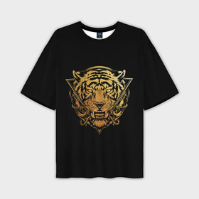 Мужская футболка OVERSIZE 3D с принтом Тигр 2022 символ года в Петрозаводске,  |  | 2022 | new year | tiger | water tiger | водяной тигр | символ года