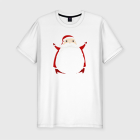 Мужская футболка хлопок Slim с принтом Дед Санта 2022 в Белгороде, 92% хлопок, 8% лайкра | приталенный силуэт, круглый вырез ворота, длина до линии бедра, короткий рукав | дед мороз | зима | новый год | праздник | санта клаус