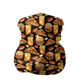 Бандана-труба 3D с принтом Fast Food (Фастфуд) в Белгороде, 100% полиэстер, ткань с особыми свойствами — Activecool | плотность 150‒180 г/м2; хорошо тянется, но сохраняет форму | burger | cheeseburger | fast food | hamburger | hot dog | pizza | taco burrito | блюдо | бургер | быстрое питание | гамбургер | еда | жратва | завтрак | корм | кушанье | макдоналдс | обед | перекус | пицца | пища | повар