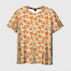 Мужская футболка 3D с принтом Пицца (Pizza) в Новосибирске, 100% полиэфир | прямой крой, круглый вырез горловины, длина до линии бедер | fast food | pizza | pizzeria | блюдо | быстрое питание | еда | жратва | завтрак | застол | ингредиенты для пиццы | итальянская еда | корм | кухня | кушанье | лепёшка | обед | перекус | пирог | пицца | пиццерия | пища