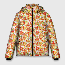 Мужская зимняя куртка 3D с принтом Пицца (Pizza) в Петрозаводске, верх — 100% полиэстер; подкладка — 100% полиэстер; утеплитель — 100% полиэстер | длина ниже бедра, свободный силуэт Оверсайз. Есть воротник-стойка, отстегивающийся капюшон и ветрозащитная планка. 

Боковые карманы с листочкой на кнопках и внутренний карман на молнии. | Тематика изображения на принте: fast food | pizza | pizzeria | блюдо | быстрое питание | еда | жратва | завтрак | застол | ингредиенты для пиццы | итальянская еда | корм | кухня | кушанье | лепёшка | обед | перекус | пирог | пицца | пиццерия | пища