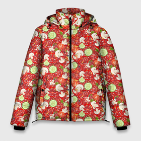 Мужская зимняя куртка 3D с принтом Ингредиенты для Пиццы в Санкт-Петербурге, верх — 100% полиэстер; подкладка — 100% полиэстер; утеплитель — 100% полиэстер | длина ниже бедра, свободный силуэт Оверсайз. Есть воротник-стойка, отстегивающийся капюшон и ветрозащитная планка. 

Боковые карманы с листочкой на кнопках и внутренний карман на молнии. | Тематика изображения на принте: fast food | pizza | pizzeria | блюдо | быстрое питание | еда | жратва | завтрак | ингредиенты для пиццы | итальянская еда | корм | кухня | кушанье | лепёшка | обед | перекус | пирог | пицца | пиццерия | пиццме | пища