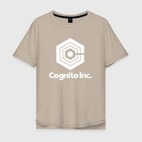Мужская футболка хлопок Oversize с принтом Cognito Inc. light cotton theme в Санкт-Петербурге, 100% хлопок | свободный крой, круглый ворот, “спинка” длиннее передней части | cognito | cognito inc | корпорация заговор | мутанты | экстрасенсы