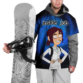 Накидка на куртку 3D с принтом Корпорация Заговор Рейган Ридли в Новосибирске, 100% полиэстер |  | cognito inc | inside job | reagan ridley | корпорация заговор | рейган ридли | рейген ридли