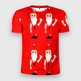 Мужская футболка 3D спортивная с принтом Дед мороз santa claus , 100% полиэстер с улучшенными характеристиками | приталенный силуэт, круглая горловина, широкие плечи, сужается к линии бедра | 2022 | дед мороз | дедушка | новогодняя | новый год | санта клаус