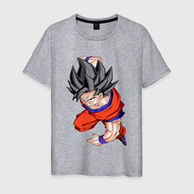Мужская футболка хлопок с принтом Son Goku (Dragon Ball Z) в Екатеринбурге, 100% хлопок | прямой крой, круглый вырез горловины, длина до линии бедер, слегка спущенное плечо. | anime | dragonball | goku | аниме | анимэ | гоку | драконий | жемчуг | манга