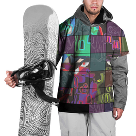 Накидка на куртку 3D с принтом Мир в квадрате в Санкт-Петербурге, 100% полиэстер |  | в топе | в тренде | дизайн | крадрат | мультики | мультяшный мир | нарисованный город | новинка | орнамент | популярное | сетка | топ | узор