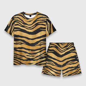 Мужской костюм с шортами 3D с принтом Текстура шкуры тигра в Кировске,  |  | 2022 | год тигра | новый год | новый год 2022 | символ года | тигр | тигренок | тигрица | тигры