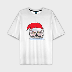 Мужская футболка OVERSIZE 3D с принтом Новогодний Диско Енотик ,  |  | енот | енотики | новогоднийенот | подарокенот | рождество
