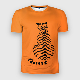 Мужская футболка 3D спортивная с принтом ПОЛОСАТЫЙ ХИЩНИК в Новосибирске, 100% полиэстер с улучшенными характеристиками | приталенный силуэт, круглая горловина, широкие плечи, сужается к линии бедра | 2022 | 22 | animal | beast | christmas | merry | new | predator | tiger | year | водяного | водяной | год | животное | животные | зверь | новый | полосатый | полосы | рождество | тигр | тигра | хищник