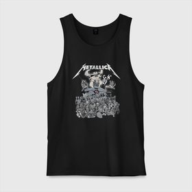 Мужская майка хлопок с принтом Metallica   thrash metal style в Белгороде, 100% хлопок |  | california | group | hard rock | horns | hype | los angeles | metallica | skull | thrash metal | usa | группа | калифорния | лос   анджелес | рога | сша | трэш метал | хайп | череп