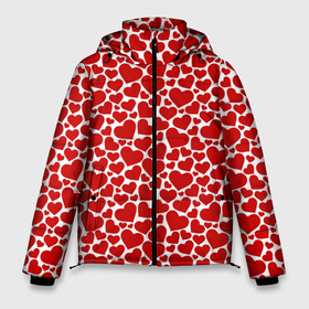 Мужская зимняя куртка 3D с принтом Сердечки (Любовь) в Рязани, верх — 100% полиэстер; подкладка — 100% полиэстер; утеплитель — 100% полиэстер | длина ниже бедра, свободный силуэт Оверсайз. Есть воротник-стойка, отстегивающийся капюшон и ветрозащитная планка. 

Боковые карманы с листочкой на кнопках и внутренний карман на молнии. | love | амур | афродита | валентинка | влюбленность | вторая половинка | день святого валентина | купидон | любовь | нежность | отношения | подарок любви | поцелуй | праздник любви | розы | романтика