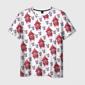 Мужская футболка 3D с принтом Щелкунчик и мыши в Екатеринбурге, 100% полиэфир | прямой крой, круглый вырез горловины, длина до линии бедер | Тематика изображения на принте: мыши | мышка | мышки | мышь | новый год | рождество | щелкунчик