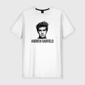 Мужская футболка хлопок Slim с принтом Эндрю Гарфилд , 92% хлопок, 8% лайкра | приталенный силуэт, круглый вырез ворота, длина до линии бедра, короткий рукав | actor | andrew garfield | актер | калифорния | лосанджелес | сша | эндрю гарфилд