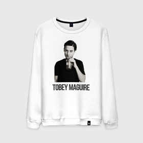 Мужской свитшот хлопок с принтом Tobey Maguire в Тюмени, 100% хлопок |  | actor | tobey maguire | актер | калифорния | продюсер | сантамоника | сша | тоби магуайр