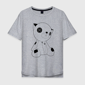 Мужская футболка хлопок Oversize с принтом Плюшевый мишка   дизайн , 100% хлопок | свободный крой, круглый ворот, “спинка” длиннее передней части | Тематика изображения на принте: детство | игрушка | медведь | мишка | тедди