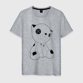 Мужская футболка хлопок с принтом Плюшевый мишка   дизайн в Новосибирске, 100% хлопок | прямой крой, круглый вырез горловины, длина до линии бедер, слегка спущенное плечо. | детство | игрушка | медведь | мишка | тедди