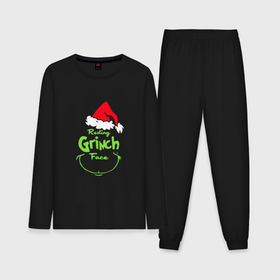 Мужская пижама хлопок (с лонгсливом) с принтом Гринч похититель рождества (новый год) в Курске,  |  | 2022 | гринч | новый год | подарок | рождества | символ года | тигр