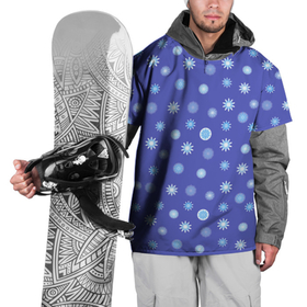 Накидка на куртку 3D с принтом Снежинки Новогодние в Курске, 100% полиэстер |  | abstraction | blue | different | many | snow | snowflakes | абстракция | голубые | много | разные | снег | снежинки