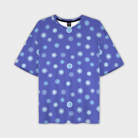 Мужская футболка OVERSIZE 3D с принтом Снежинки Новогодние в Курске,  |  | Тематика изображения на принте: abstraction | blue | different | many | snow | snowflakes | абстракция | голубые | много | разные | снег | снежинки