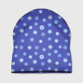Шапка 3D с принтом Снежинки Новогодние в Курске, 100% полиэстер | универсальный размер, печать по всей поверхности изделия | abstraction | blue | different | many | snow | snowflakes | абстракция | голубые | много | разные | снег | снежинки