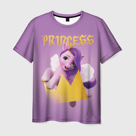 Мужская футболка 3D с принтом Princess Pipp Petals в Белгороде, 100% полиэфир | прямой крой, круглый вырез горловины, длина до линии бедер | Тематика изображения на принте: a new generation | hitch | izzy | moonbow | my little pony | pipp | sunny | дружба | единорог | единороги | иззи | магия | мунбоу | новое поколение | пегас | пегасы | петалс | пип | пипп | пони | санни | старскаут | хитч | шторм