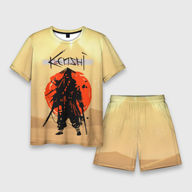 Мужской костюм с шортами 3D с принтом KENSHI ,  |  | desert | kenshi | kenshi игра | samurai | кенши | пустыня | самурай