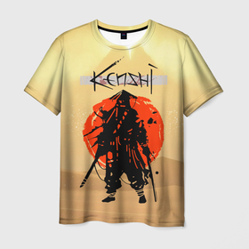 Мужская футболка 3D с принтом KENSHI в Екатеринбурге, 100% полиэфир | прямой крой, круглый вырез горловины, длина до линии бедер | desert | kenshi | kenshi игра | samurai | кенши | пустыня | самурай