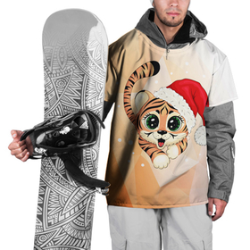 Накидка на куртку 3D с принтом Тигрёнок 2022 в Курске, 100% полиэстер |  | new year | арт | графика | зима | новый год | рождество | тигрёнок
