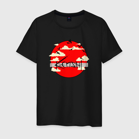 Мужская футболка хлопок с принтом KENSHI Logo в Белгороде, 100% хлопок | прямой крой, круглый вырез горловины, длина до линии бедер, слегка спущенное плечо. | Тематика изображения на принте: desert | kenshi | kenshi игра | samurai | кенши | пустыня | самурай