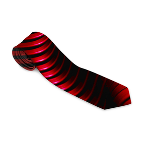 Галстук 3D с принтом Волны красного металла в Тюмени, 100% полиэстер | Длина 148 см; Плотность 150-180 г/м2 | волна | красно черный | красный | манчестер юнайтед | металл | металлический эффект | милан | неоновый | свет