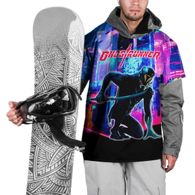 Накидка на куртку 3D с принтом Ghostrunner Neon City в Курске, 100% полиэстер |  | ghostrunner | jack | the ghostrunner | гост раннер | гостраннер | джек | призрачный бегун