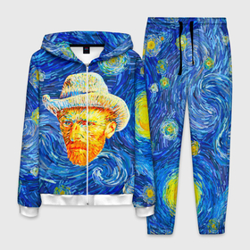 Мужской костюм 3D с принтом Van Gogh Paints , 100% полиэстер | Манжеты и пояс оформлены тканевой резинкой, двухслойный капюшон со шнурком для регулировки, карманы спереди | van gogh | ван гог | искусство | картина | краски | портрет | художник