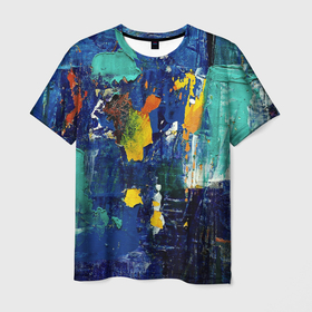 Мужская футболка 3D с принтом КРАСКА | PAINT в Петрозаводске, 100% полиэфир | прямой крой, круглый вырез горловины, длина до линии бедер | casual | paint | street | wall | абстракция | краска | старая | стена | текстура | цвета