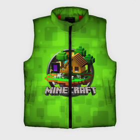 Мужской жилет утепленный 3D с принтом Minecraft Logo Green в Курске,  |  | logo | minecraft | игра | майнкрафт