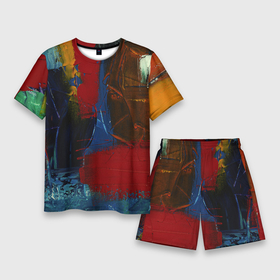 Мужской костюм с шортами 3D с принтом СТАРАЯ КРАСКА в Петрозаводске,  |  | абстракция | краска | маслянная | старая | стена | текстура | холст | цвет