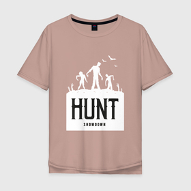 Мужская футболка хлопок Oversize с принтом Выходим на охоту в Курске, 100% хлопок | свободный крой, круглый ворот, “спинка” длиннее передней части | game | games | hunt showdown | зомби | игра | игры