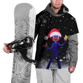 Накидка на куртку 3D с принтом Poppy Playtime с новым годом. в Кировске, 100% полиэстер |  | poppy playtime | игра | кукла | монстр | новый год | плэйтайм | поппи плейтайм | снежинки | хагги вагги | хоррор