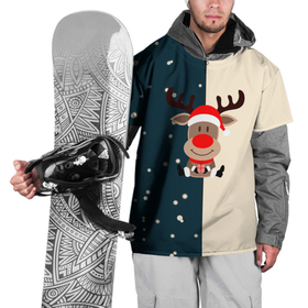 Накидка на куртку 3D с принтом Олень зимний с подарком , 100% полиэстер |  | Тематика изображения на принте: 2022 | happy new year | merry christmas | год тигра | зима близко | нг | новогодний | новогодний тигр | новый год | новый год 2022 | рождество | символ 2022 года | снег | снежинки