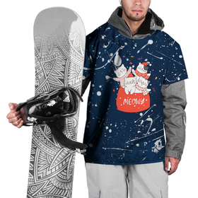 Накидка на куртку 3D с принтом Happy New Year коты , 100% полиэстер |  | 2022 | happy new year | merry christmas | год тигра | зима близко | коты | нг | новогодний | новогодний тигр | новый год | новый год 2022 | рождество | символ 2022 года | снег | снежинки