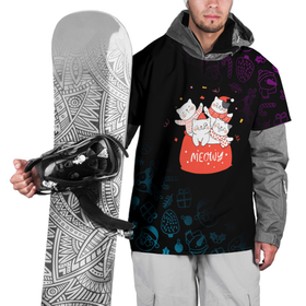 Накидка на куртку 3D с принтом Котята в мешке новогодние , 100% полиэстер |  | 2022 | happy new year | merry christmas | год тигра | зима близко | нг | новогодний | новогодний тигр | новый год | новый год 2022 | рождество | символ 2022 года | снег | снежинки
