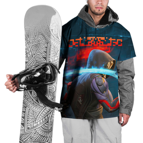 Накидка на куртку 3D с принтом Ghostrunner киберпанк , 100% полиэстер |  | ghostrunner | jack the ghostrunner | джек | игры | киберпанк | призрачный беглец | призрачный бегун