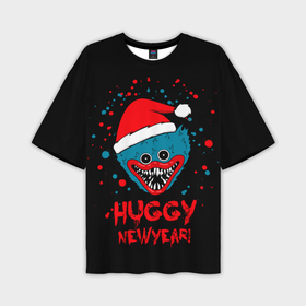 Мужская футболка OVERSIZE 3D с принтом Huggy New Year   Poppy Playtime новогодний Хагги Вагги в Белгороде,  |  | happy new year | huggy new year | huggy wuggy | poppy playtime | игры | монстр | новогодний | новый год | поппи плейтайм | с новым годом | синий | хагги вагги | хуги вуги
