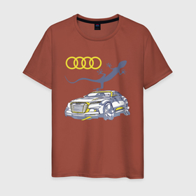 Мужская футболка хлопок с принтом Audi Quattro   зачётное точило , 100% хлопок | прямой крой, круглый вырез горловины, длина до линии бедер, слегка спущенное плечо. | 4х4 | audi | car | germany | lizard | off road | power | prestige | автомобиль | ауди | германия | мощь | престиж | ящерица