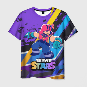 Мужская футболка 3D с принтом Brawl Stars Grom в Новосибирске, 100% полиэфир | прямой крой, круглый вырез горловины, длина до линии бедер | brawl | brawl stars | brawlstars | grom | бравлстарс | гром