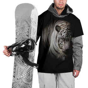 Накидка на куртку 3D с принтом Загадочный тигр в Белгороде, 100% полиэстер |  | голова тигра | символ года | темнота | тигр | хищник