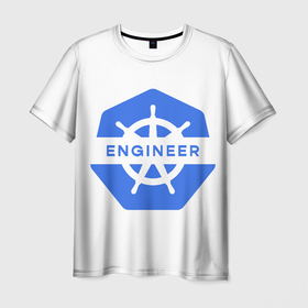 Мужская футболка 3D с принтом Kubernetes engineer   для программистов, разработчиков , 100% полиэфир | прямой крой, круглый вырез горловины, длина до линии бедер | 404 | and | aws | backend | c | cloud | css | data | dev | devops | engineer | frontend | git | github | go | golang | google | html | ios | java | jquery | js | kubernetes | linux | nodejs | php | python | react | science | script | web | дата | код | ко