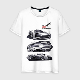 Мужская футболка хлопок с принтом Audi motorsport concept sketch в Петрозаводске, 100% хлопок | прямой крой, круглый вырез горловины, длина до линии бедер, слегка спущенное плечо. | audi | car | germany | motorsport | power | prestige | quattro | sketch | автомобиль | автоспорт | ауди | германия | мощь | престиж | эскиз