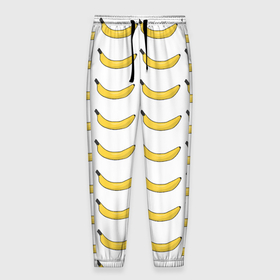 Мужские брюки 3D с принтом Крупный Банановый рай в Новосибирске, 100% полиэстер | манжеты по низу, эластичный пояс регулируется шнурком, по бокам два кармана без застежек, внутренняя часть кармана из мелкой сетки | fyfy | fyfys | hfq | банановыйрай | бананы | рай
