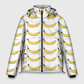 Мужская зимняя куртка 3D с принтом Крупный Банановый рай в Кировске, верх — 100% полиэстер; подкладка — 100% полиэстер; утеплитель — 100% полиэстер | длина ниже бедра, свободный силуэт Оверсайз. Есть воротник-стойка, отстегивающийся капюшон и ветрозащитная планка. 

Боковые карманы с листочкой на кнопках и внутренний карман на молнии. | Тематика изображения на принте: fyfy | fyfys | hfq | банановыйрай | бананы | рай